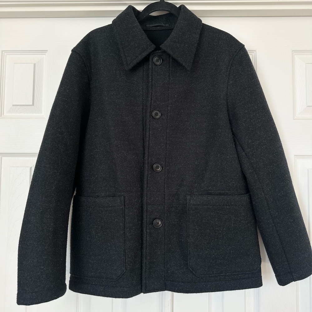 Uniqlo U Charcoal Wool Blend Utility Jacket Size S